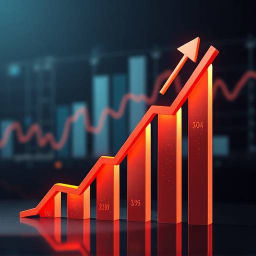 Illustration of a growing financial graph representing business growth